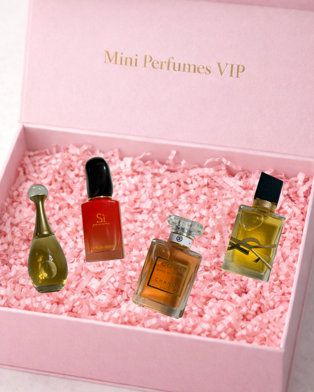 Mini Perfumes VIP – Box Sorpresa de 4 Mini Perfumes Variados | Mini Fragancias para Mujer ENVIO GRATIS
